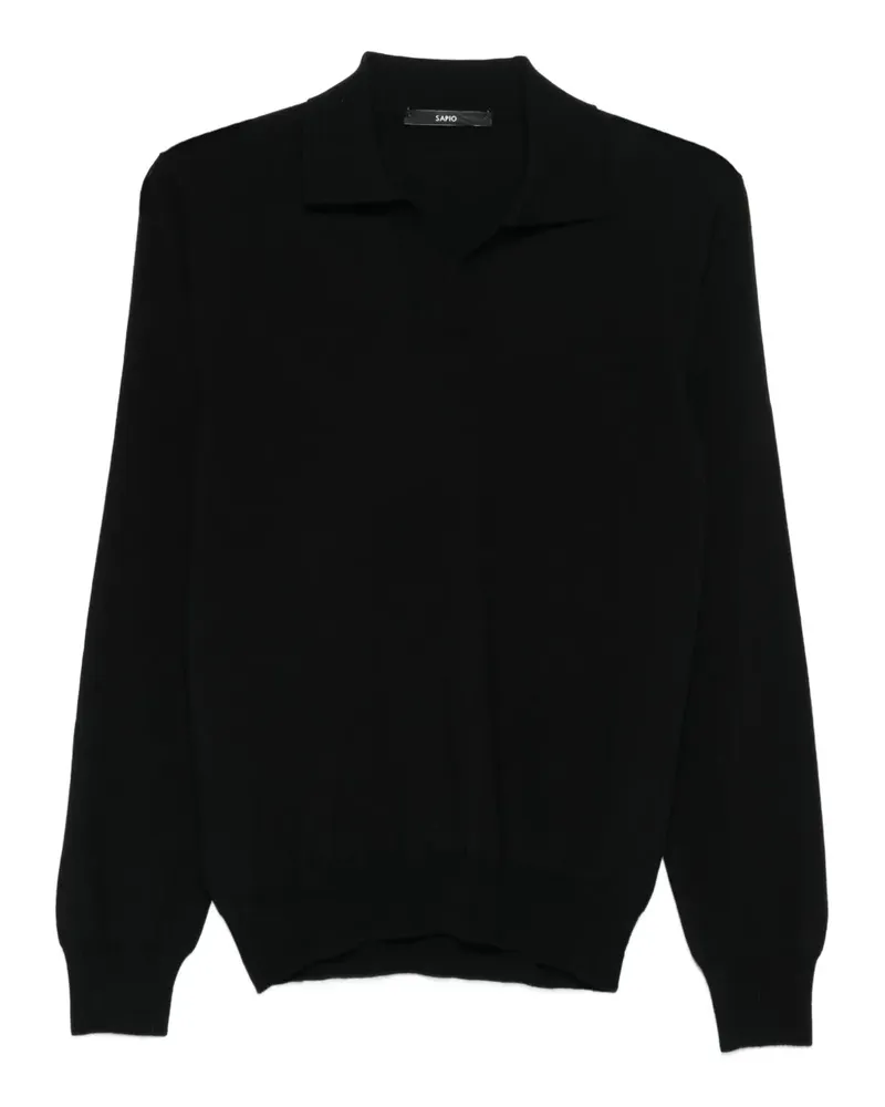 Sapio merino wool polo shirt - Schwarz Schwarz