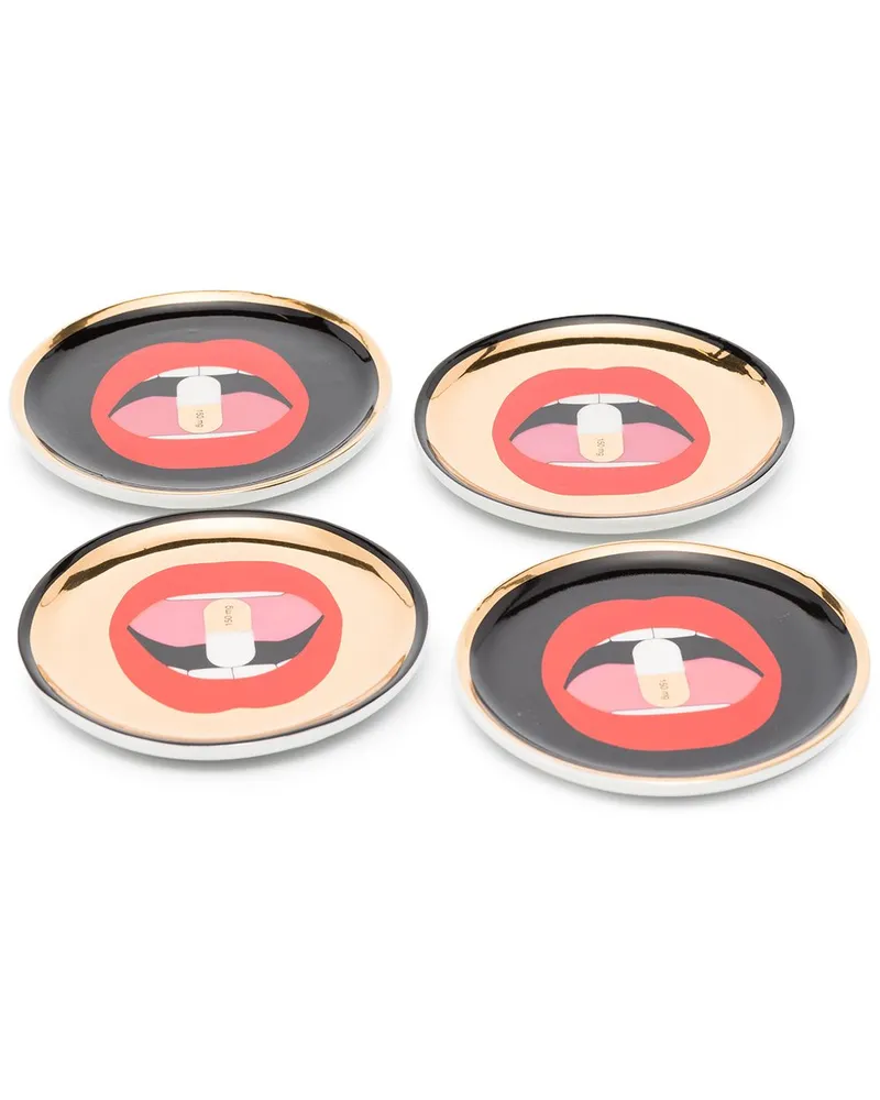 Jonathan Adler Full Dose Coaster Set aus vier Untersetzern Gold