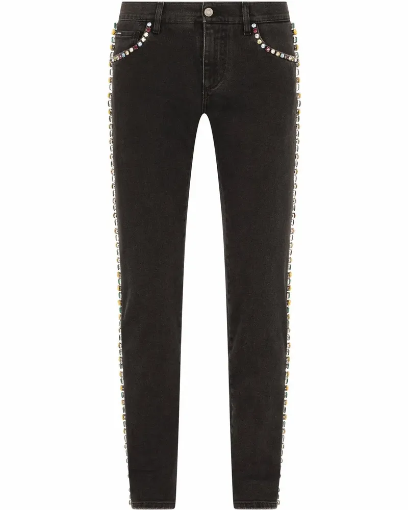 Dolce & Gabbana Jeans mit Kristallverzierung - Schwarz Schwarz