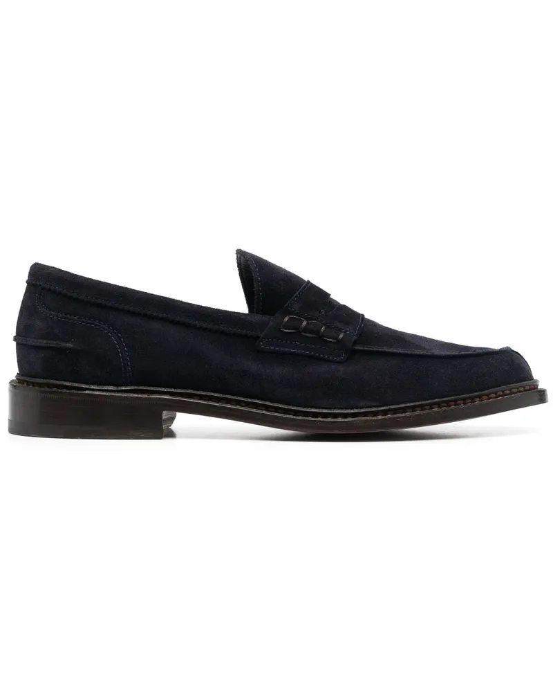 Tricker's Penny-Loafer aus Wildleder Blau