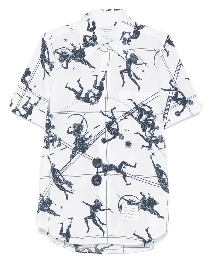 Thom Browne Hemd mit Illustration - Weiß Weiß
