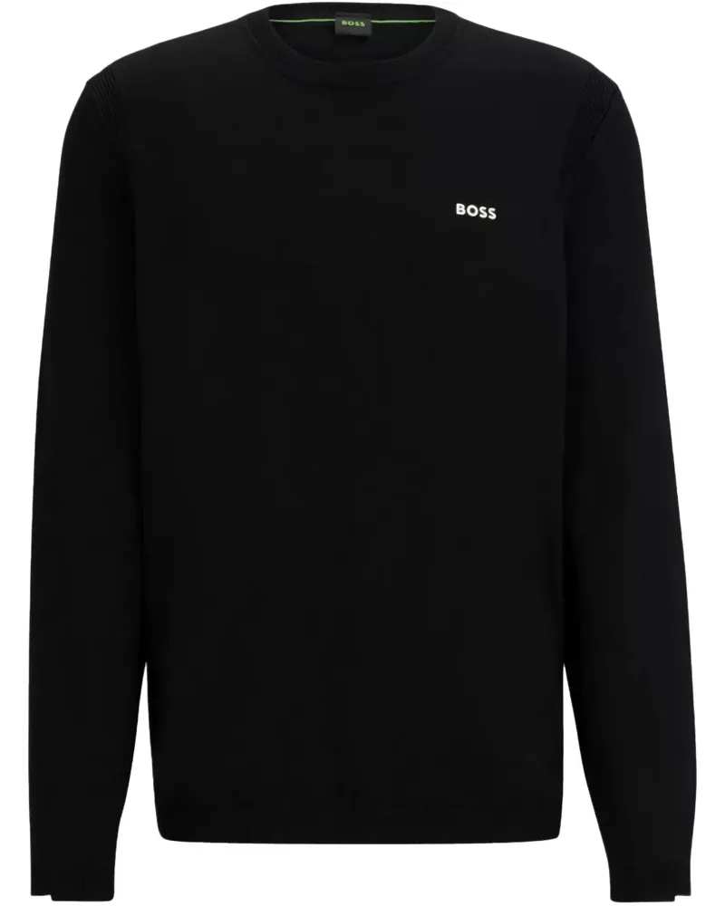 HUGO BOSS Pullover mit Rundhalsausschnitt - Schwarz Schwarz