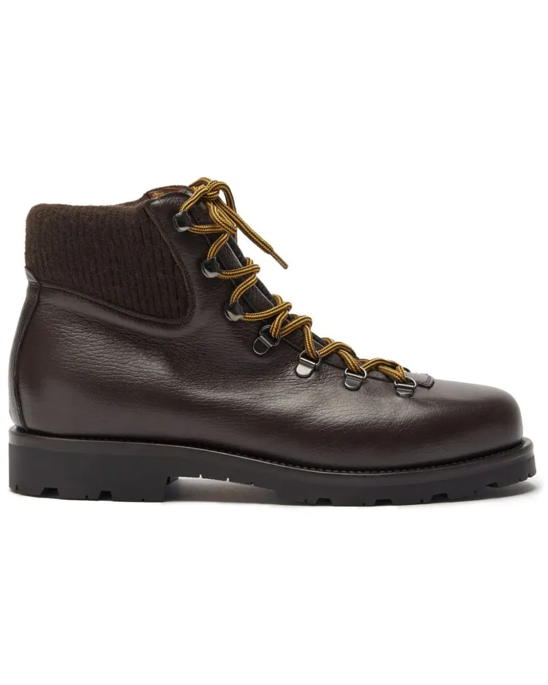 Scarosso Schnürstiefel aus Leder - Braun Braun