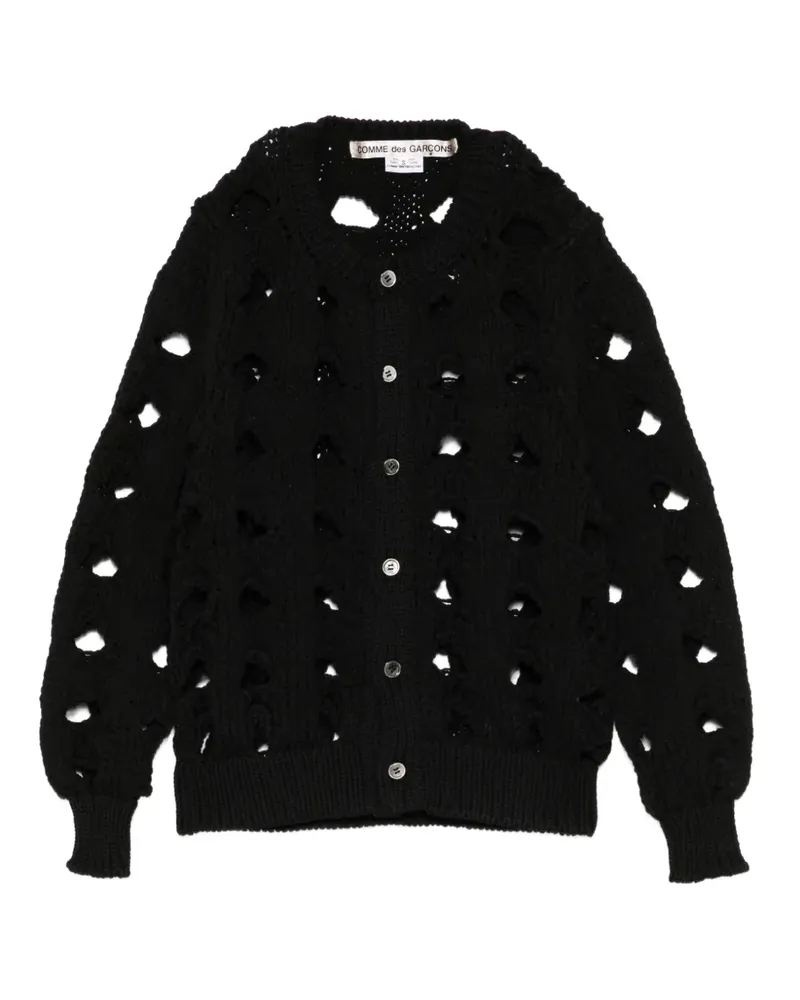 Comme des Garçons Grob gestrickter Cardigan - Schwarz Schwarz