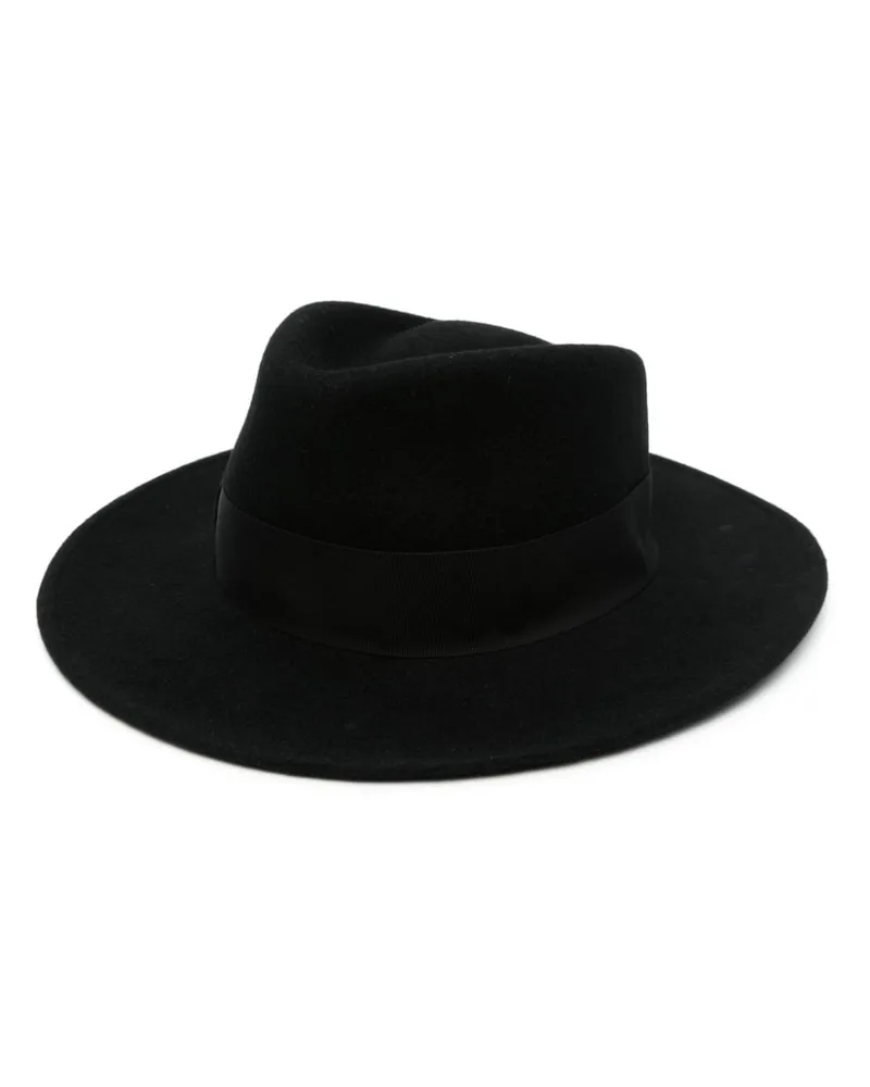 Borsalino Fedora aus Wollfilz - Schwarz Schwarz