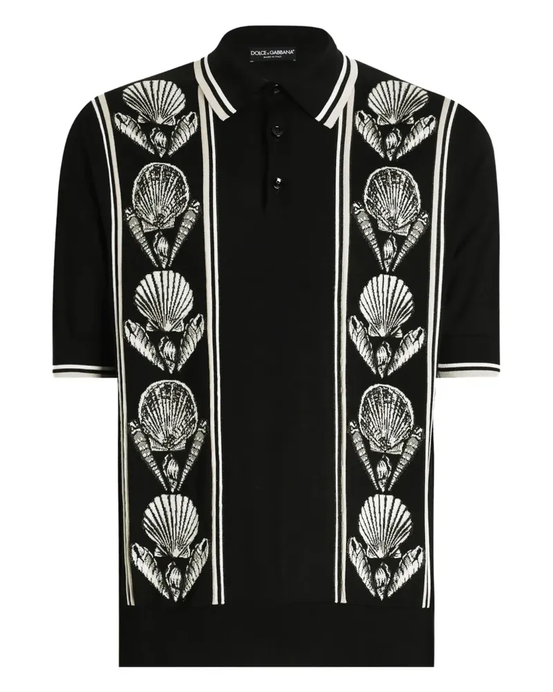 Dolce & Gabbana Poloshirt aus Seide - Schwarz Schwarz