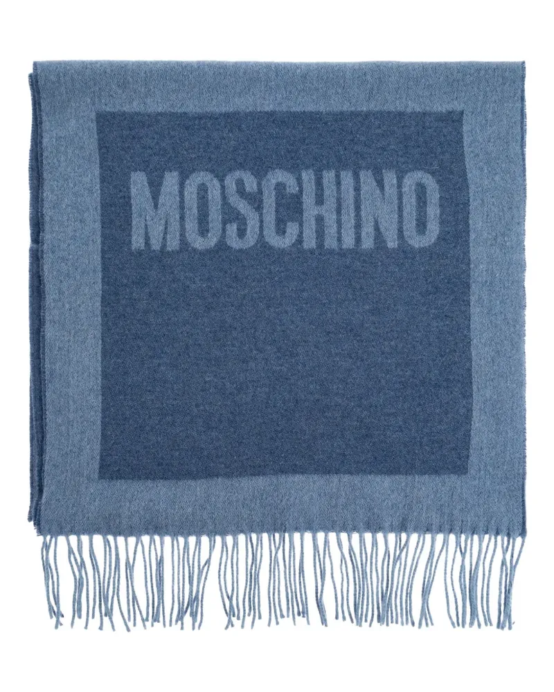 Moschino Schal mit Logo-Detail - Blau Blau