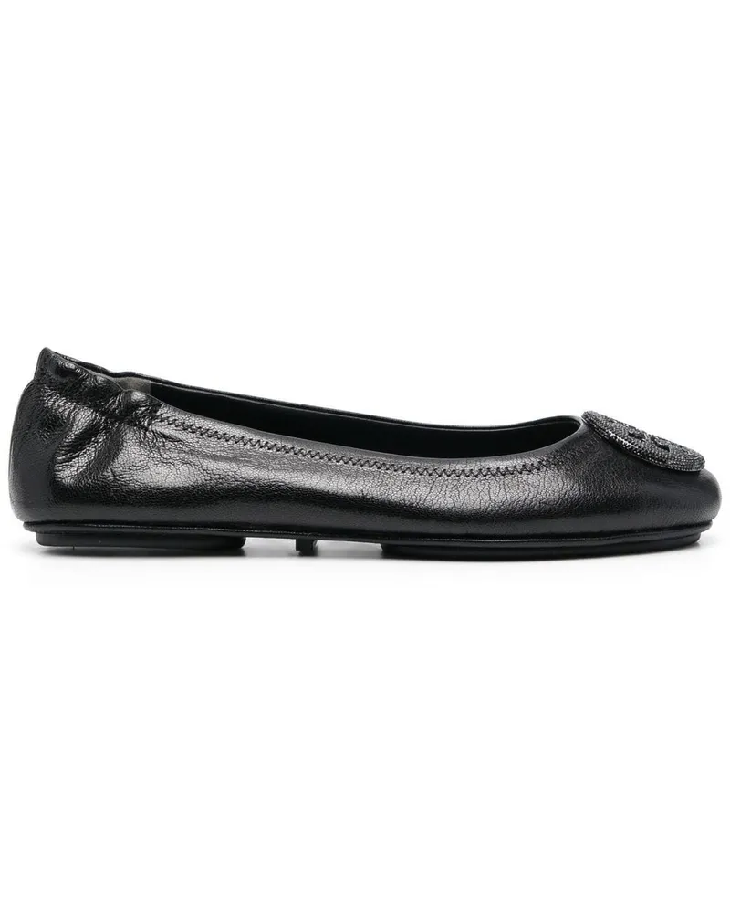 Tory Burch Ballerinas mit Logo-Schild - Schwarz Schwarz