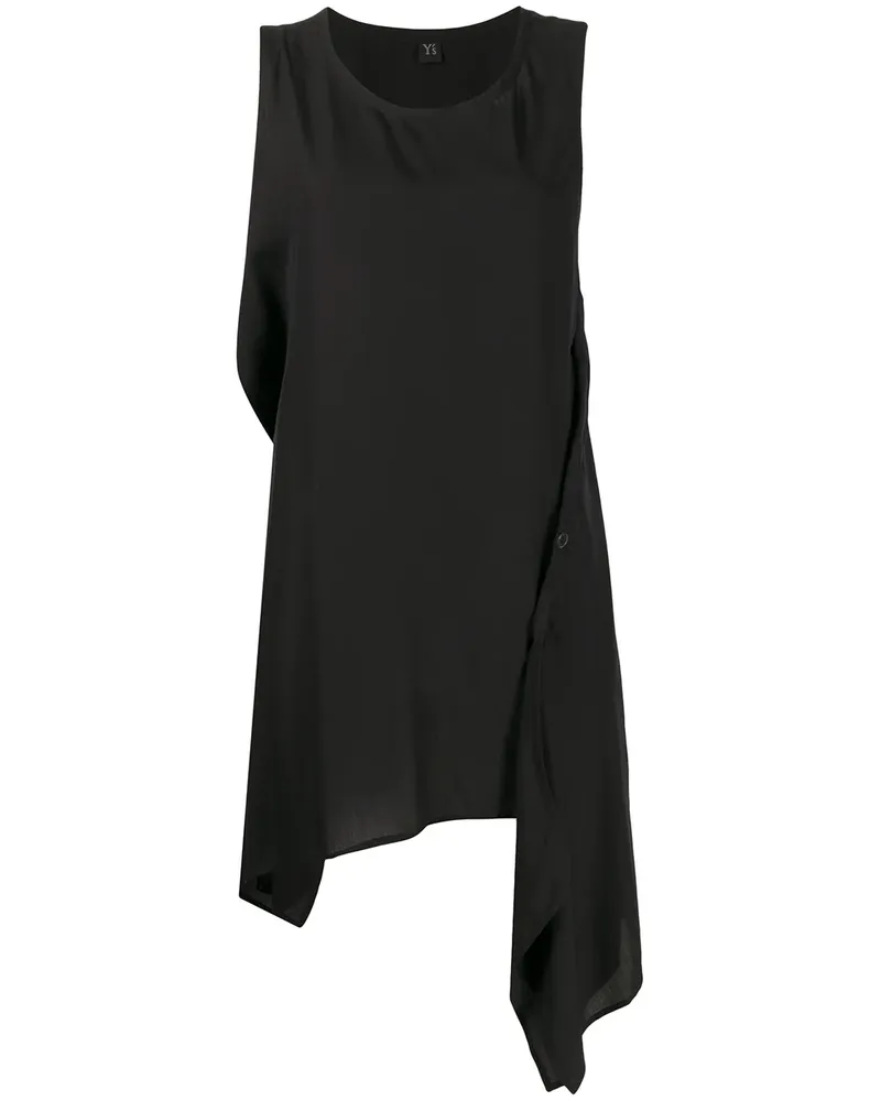 Yohji Yamamoto Drapiertes Top - Schwarz Schwarz