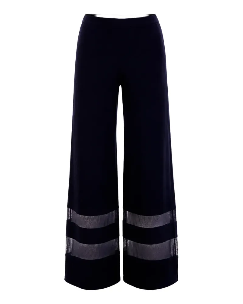 Frank Lyman Palazzohose mit semi-transparentem Einsatz - Blau Blau
