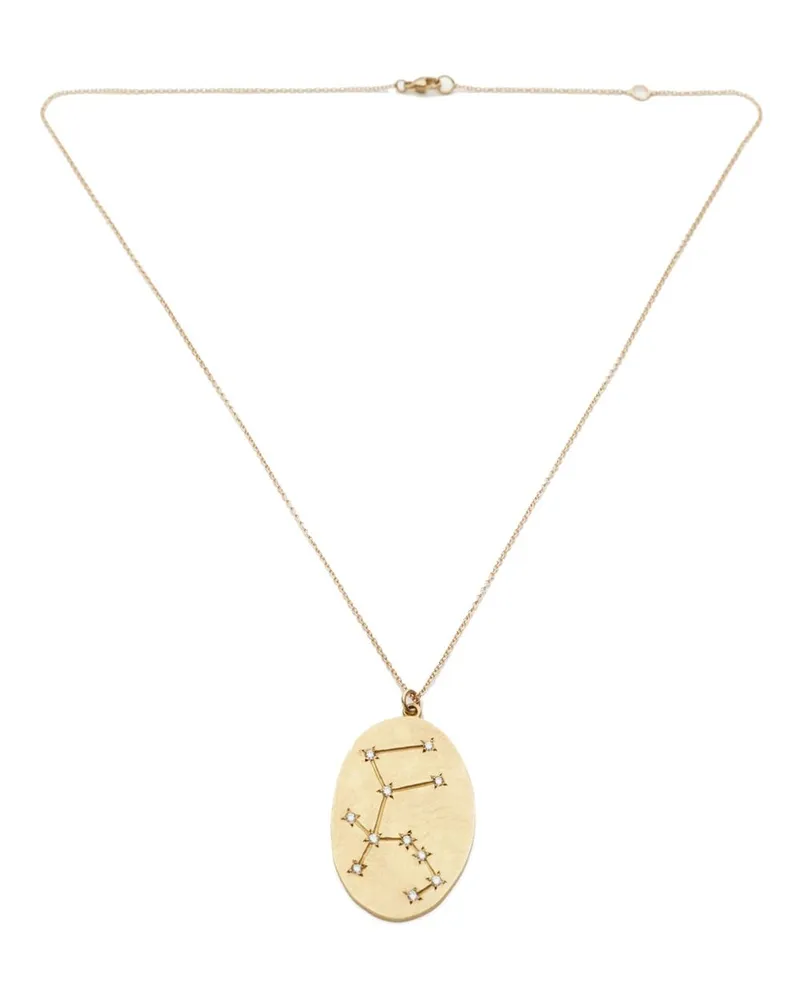 Brooke Gregson 14kt yellow gold Aquarius medallion diamond necklace Gold