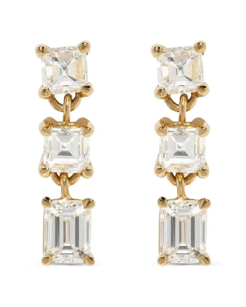 AZLEE Illusion Ohrstecker mit Diamanten - Gold Gold