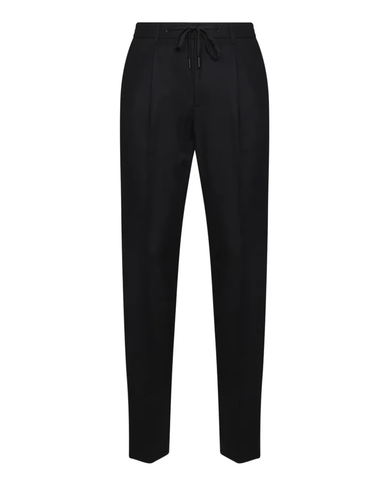 Tagliatore Bundfaltenhose mit Kordelzug - Schwarz Schwarz