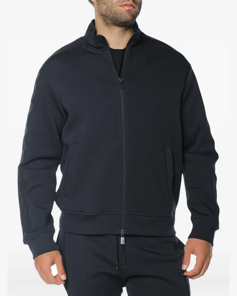 Armani Exchange logo-tape zip-up sweatshirt - Blau Blau