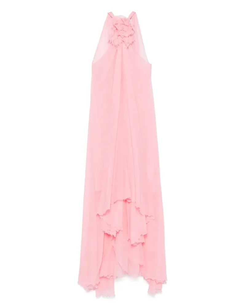 Blumarine Maxikleid mit Blumenapplikation - Rosa Rosa