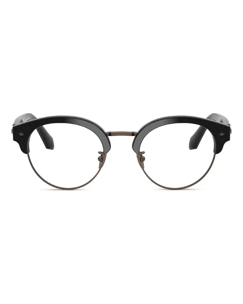 Giorgio Armani browline frame glasses - Schwarz Schwarz