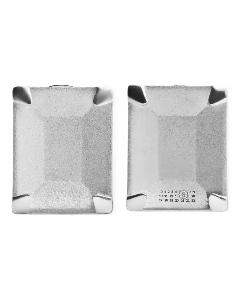 Maison Margiela Eckige Ohrringe mit Krappen - Silber Silber