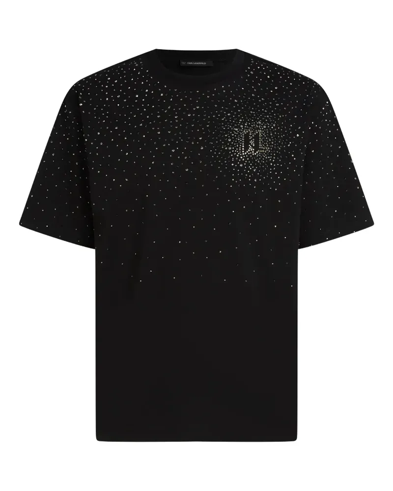 Karl Lagerfeld T-Shirt mit Kristallen - Schwarz Schwarz