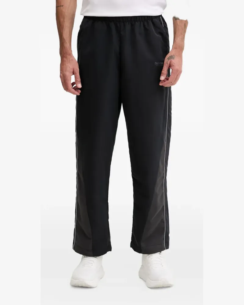 hummel Jogginghose mit Paspelbesatz und Logo-Print - Schwarz Schwarz