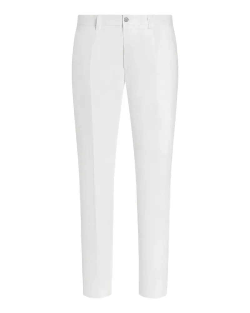 Dolce & Gabbana pressed-crease linen trousers - Weiß Weiß