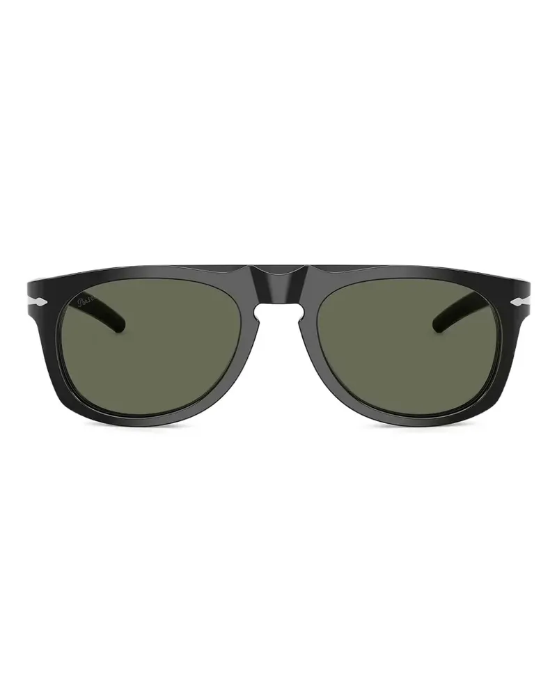 Persol Sonnenbrille mit eckigem Gestell - Schwarz Schwarz