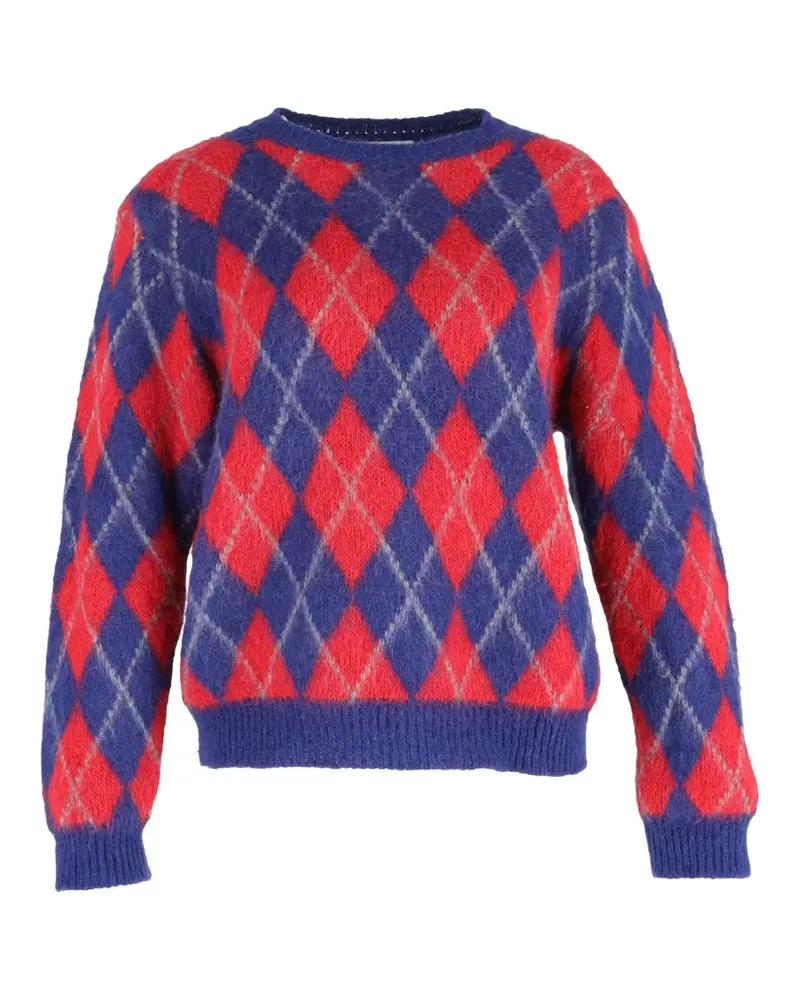 Sandro Jona argyle-pattern crew-neck sweater - Rot Rot