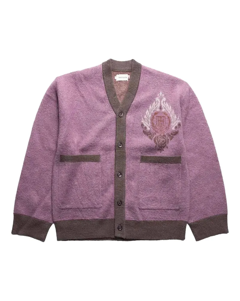 Honor The Gift Cardigan mit Wappenstickerei - Violett Violett