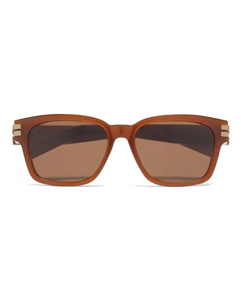 Ermenegildo Zegna Sonnenbrille mit eckigem Gestell - Braun Braun