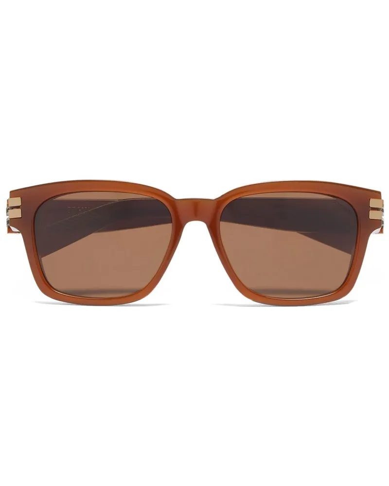 Ermenegildo Zegna Sonnenbrille mit eckigem Gestell - Braun Braun