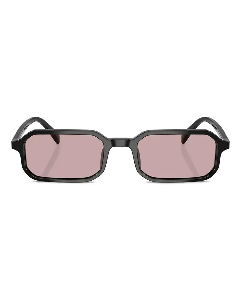 Emporio Armani Sonnenbrille mit eckigem Gestell - Schwarz Schwarz