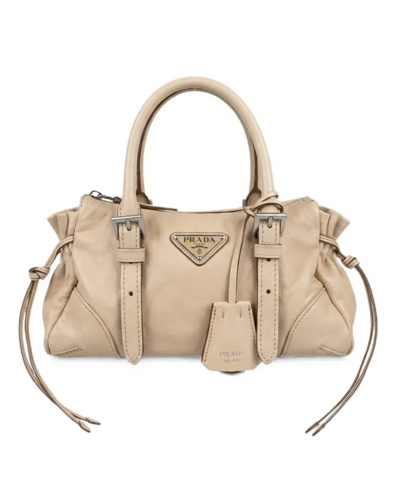 Prada Kleine Karin Schultertasche mit Schnalle - Nude Nude