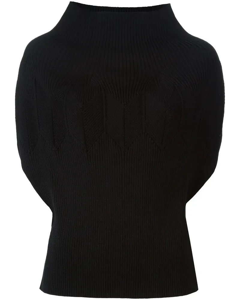 Junya Watanabe Gestrickter Wollpullover mit Cape-Ärmeln - Schwarz Schwarz