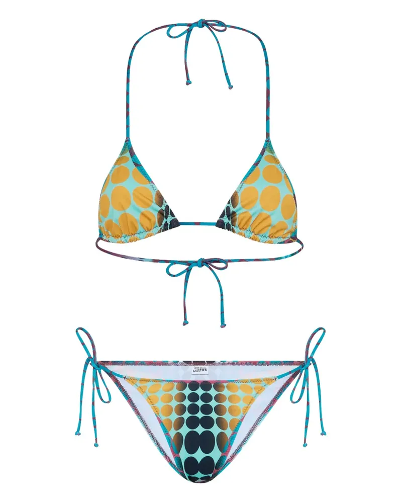 Jean Paul Gaultier printed tie bikini set - Gelb Gelb