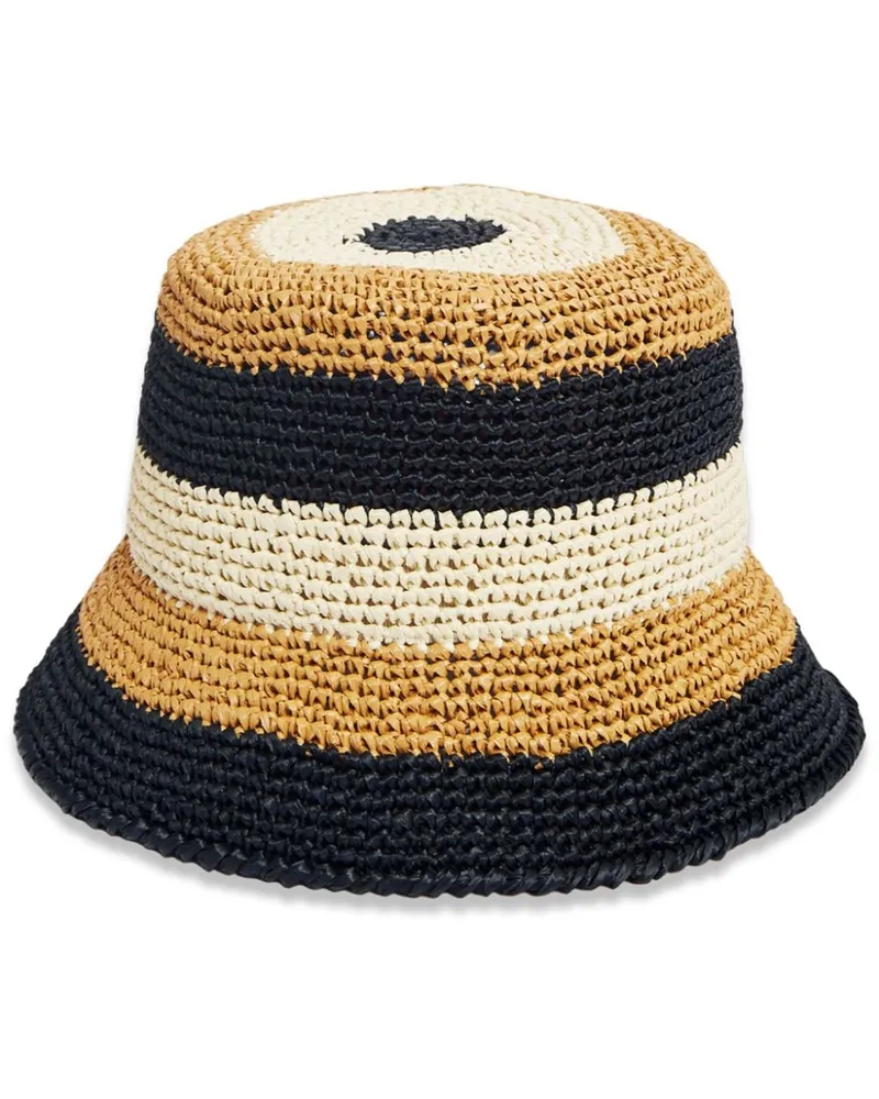 La DoubleJ Fischerhut mit Streifen - Schwarz Schwarz