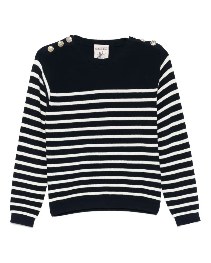 Semicouture Gestreifter Pullover - Blau Blau