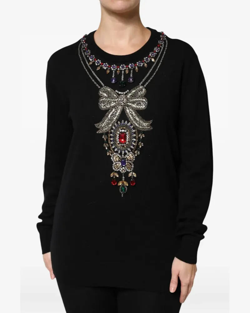 Dolce & Gabbana Pullover mit Kristallen - Schwarz Schwarz