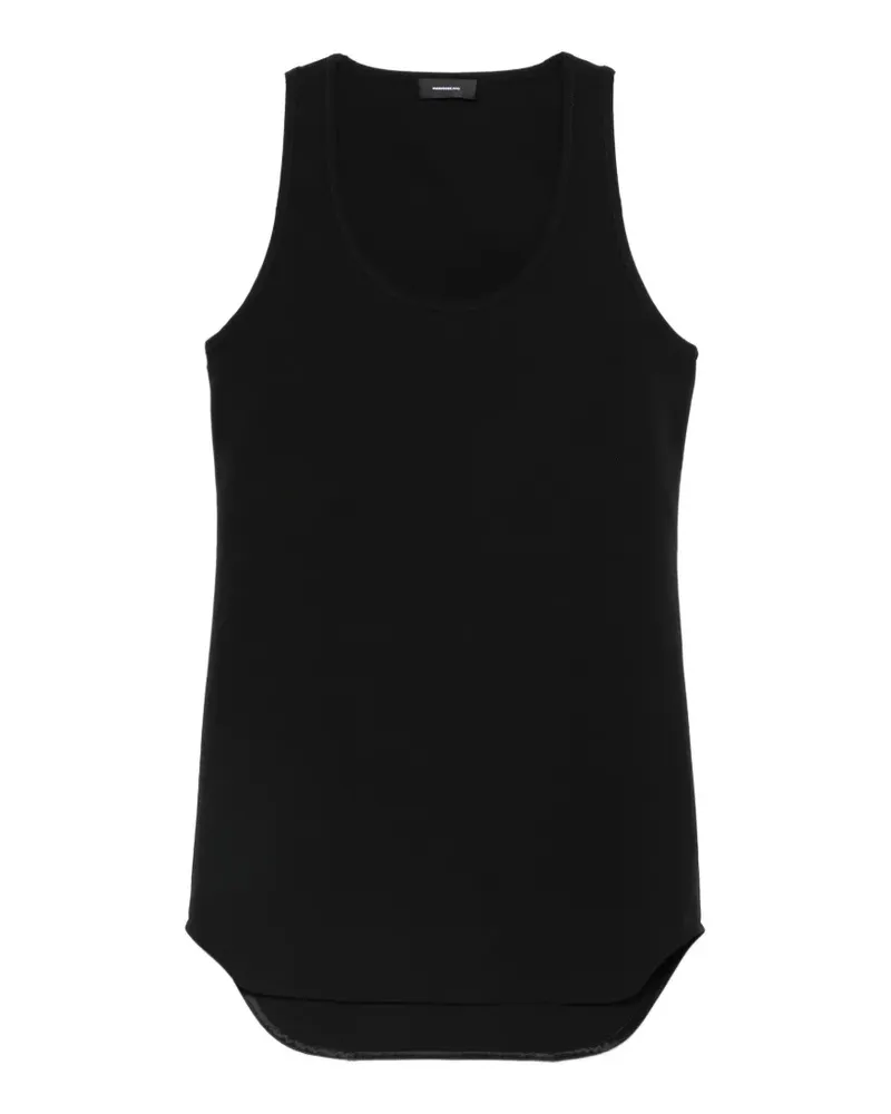 WARDROBE.NYC Matte Mini ribbed curved-hem tank top - Schwarz Schwarz