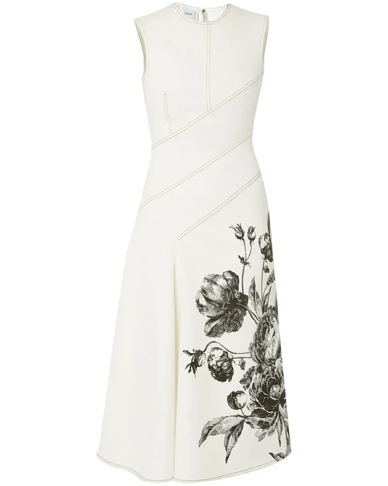 Erdem Midikleid mit Blumenmuster - Nude Nude