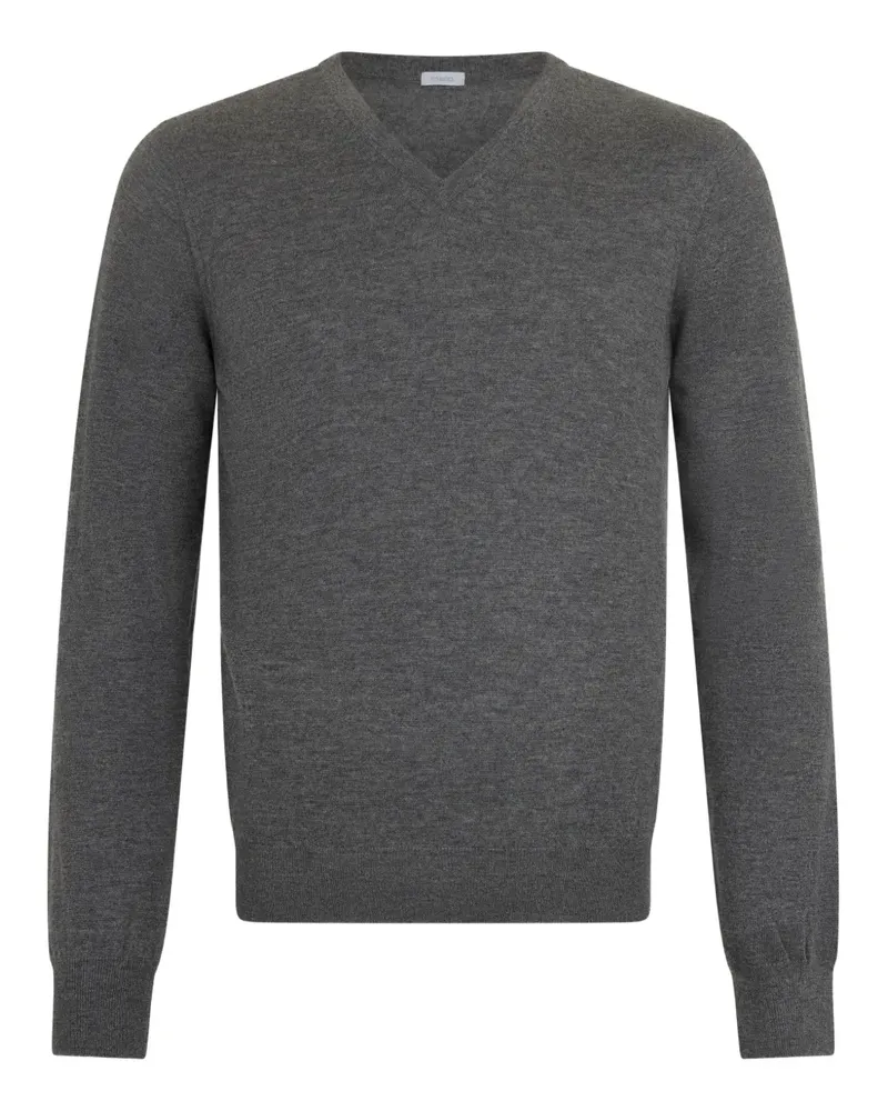 Malo V-neck long-sleeve sweater - Grau Grau