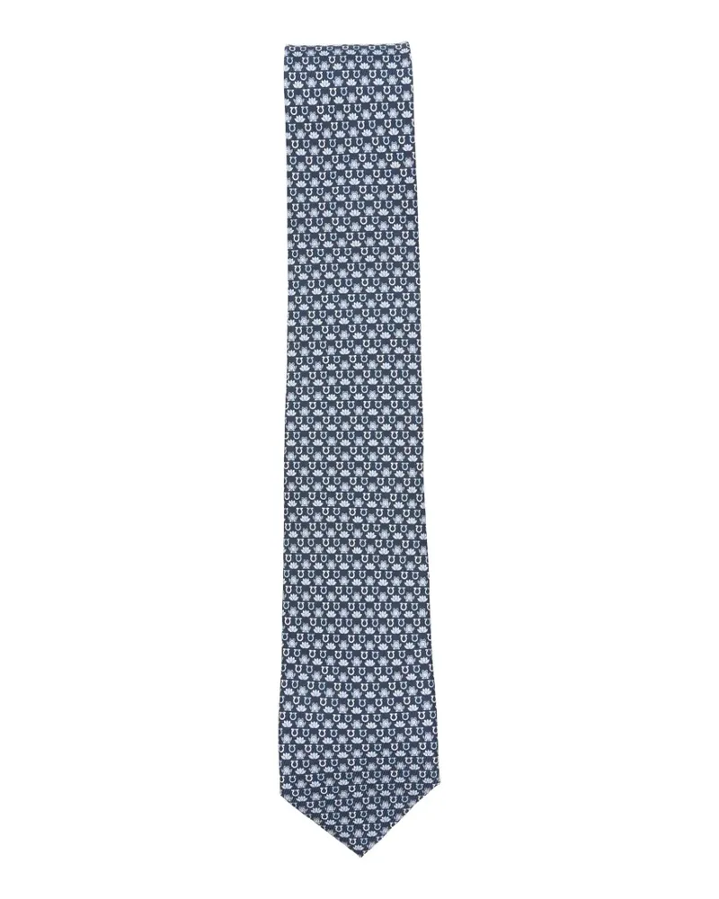 Ferragamo Gancini floral-print tie - Blau Blau