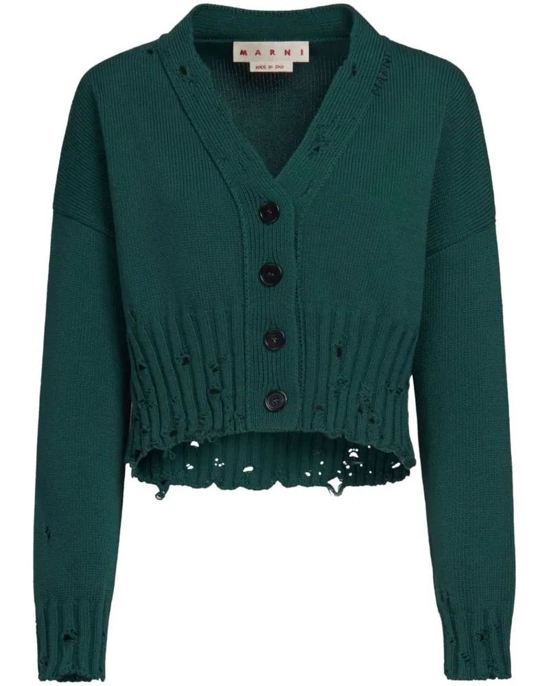 Marni Cardigan im Distressed-Look - Grün Grün