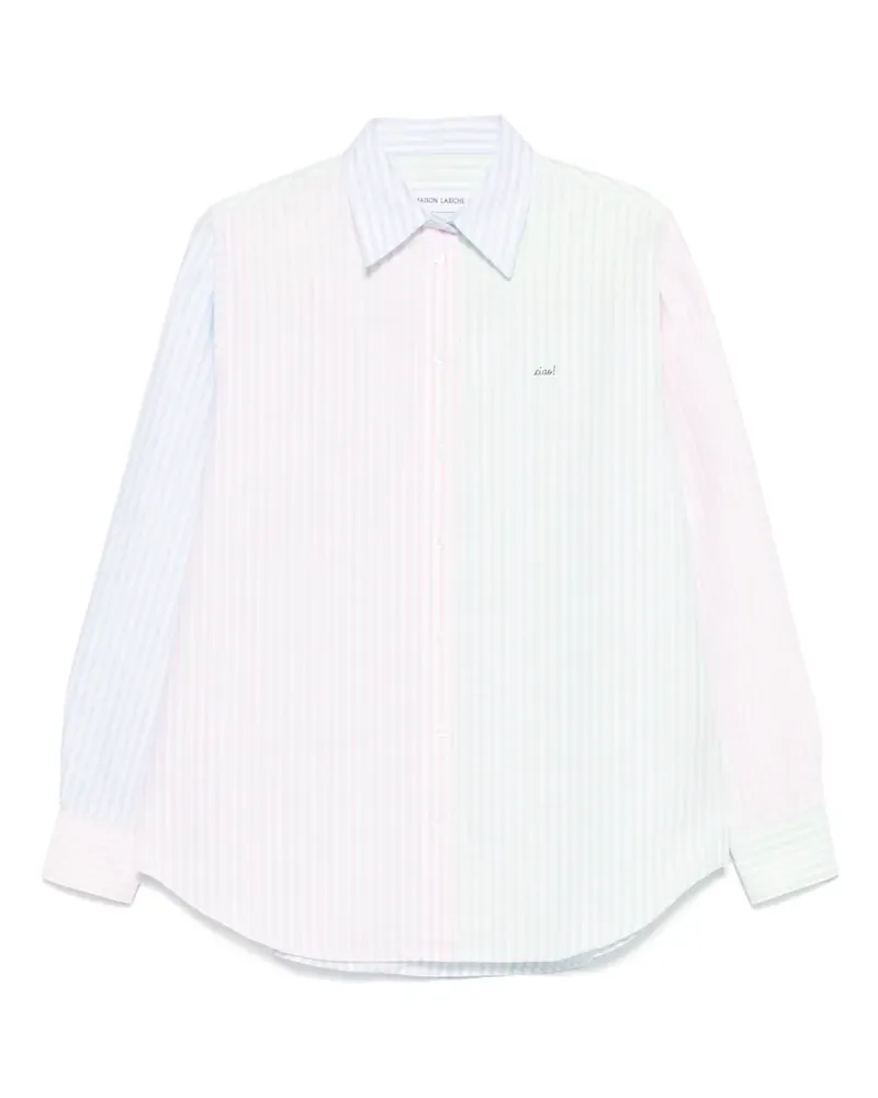 Maison Labiche Hemd mit Kontrasteinsätzen - Weiß Weiß