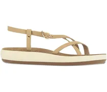 Sandalen mit überkreuzten Riemen - Nude