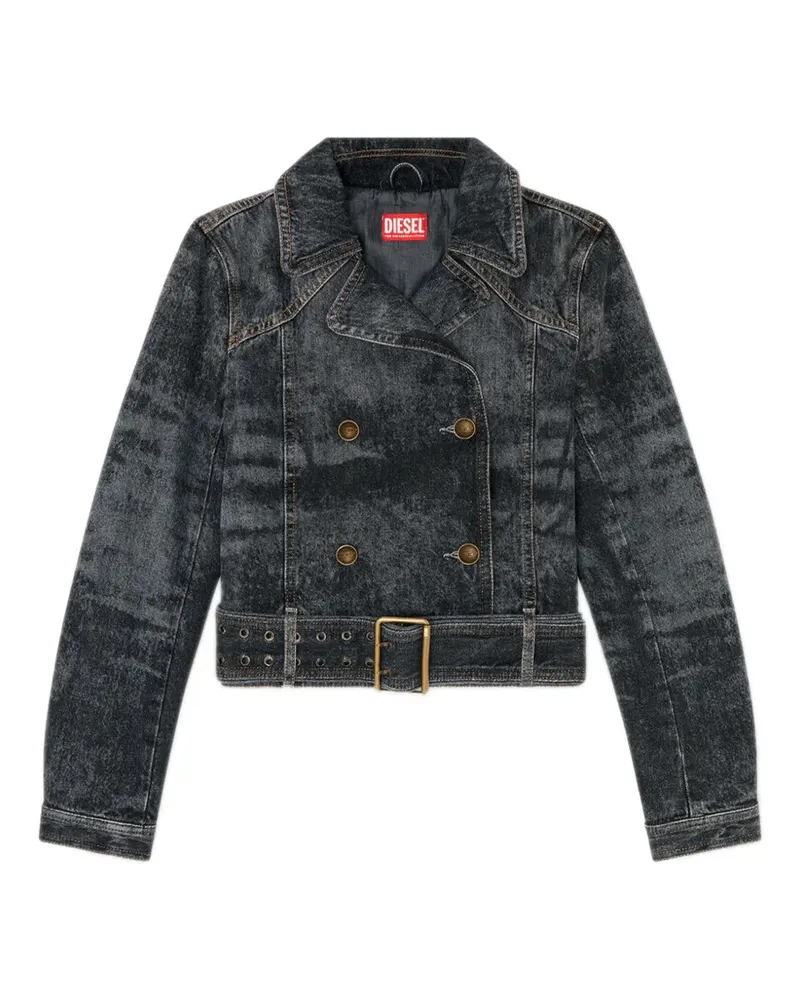 Diesel De-Legend Jeansjacke mit Gürtel - Schwarz Schwarz