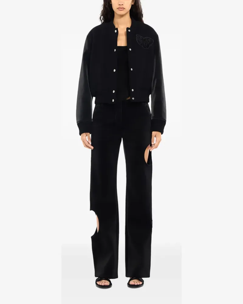 OFF-WHITE velvet-coated varsity jacket - Schwarz Schwarz