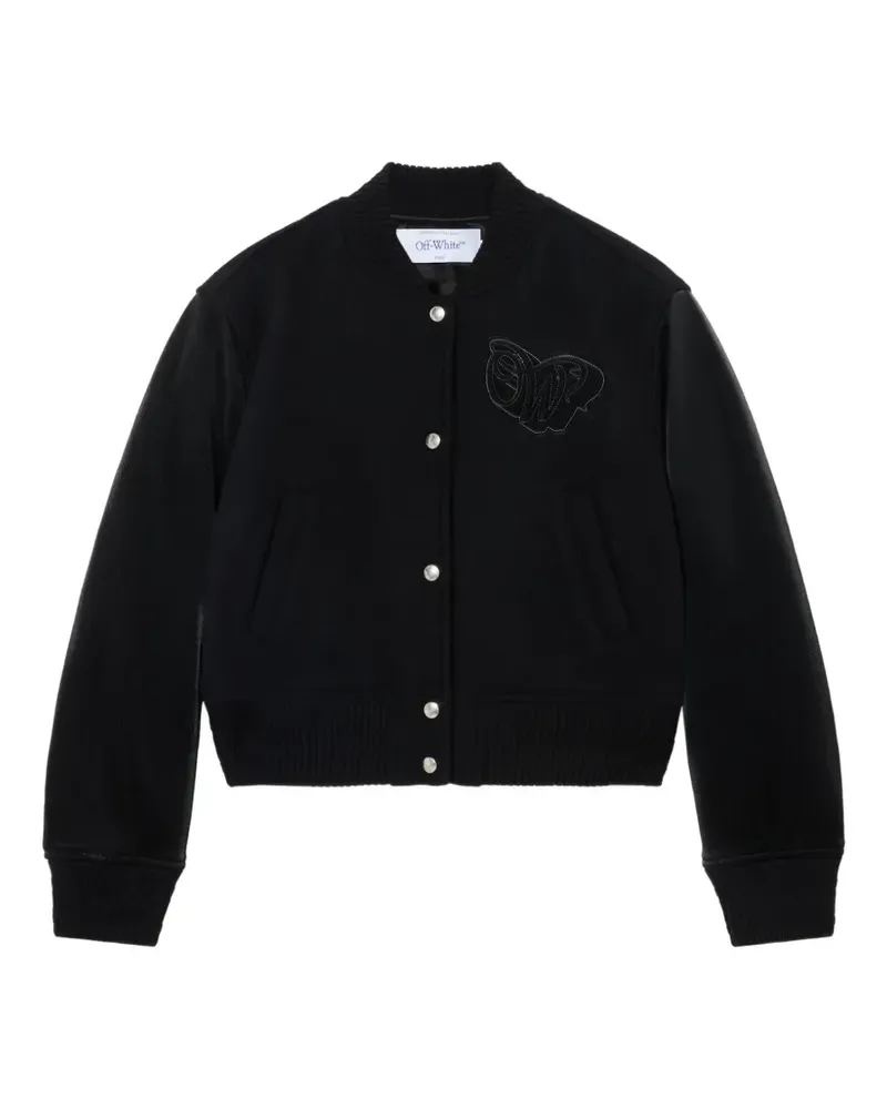 OFF-WHITE Collegejacke mit Samtbeschichtung - Schwarz Schwarz