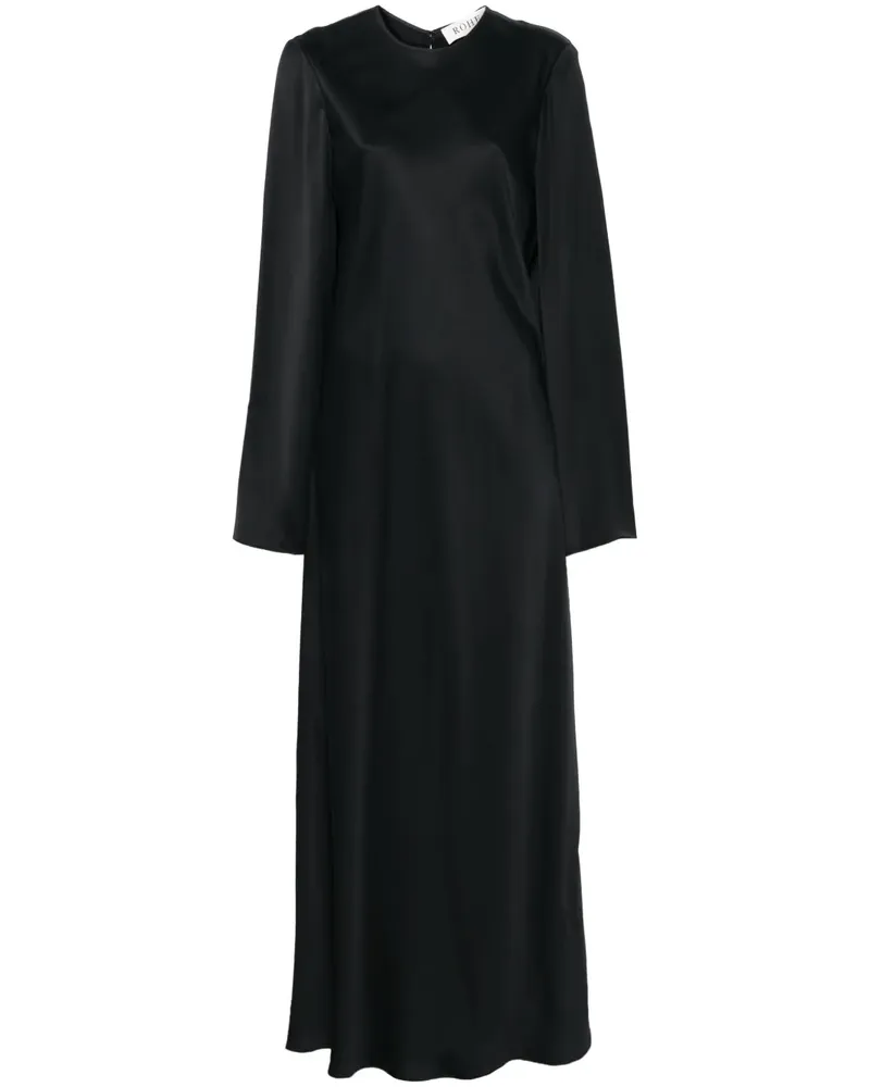 Róhe Maxikleid aus Satin - Schwarz Schwarz