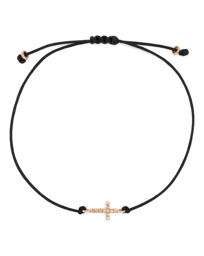 ANIL ARJANDAS 18kt Mini Cross Rotgoldarmband mit Diamanten - Rosa Rosa