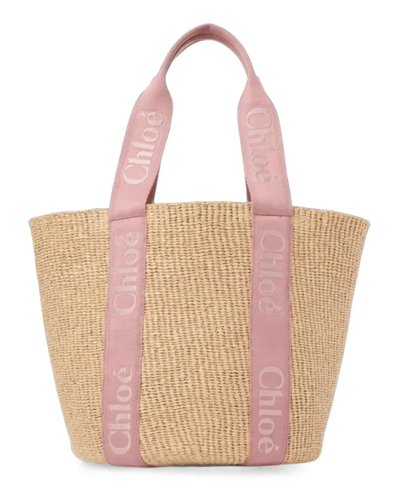 Chloé Große Tote Bag mit Logo-Stickerei - 26S - Nougat 26s