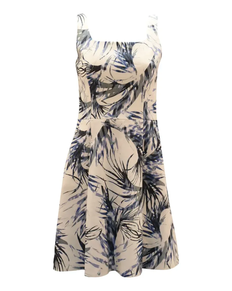 HUGO BOSS leaf-print mini dress - Weiß Weiß